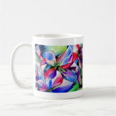 Rainbow Azalea Blume Original Aquarellmalerei Kaffeetasse (Links)