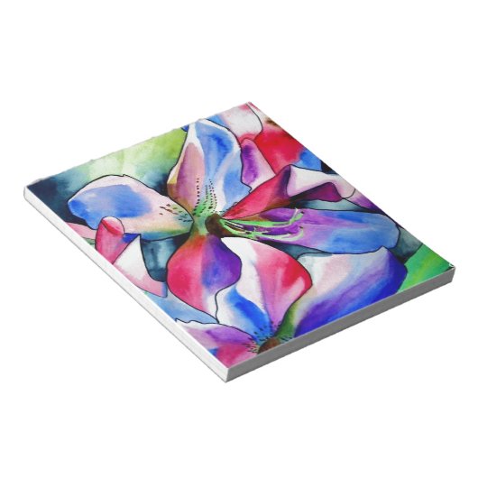 Rainbow Azalea Blume Original Aquarellmalerei Notizblock (angewinkelt)