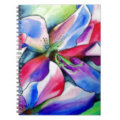 Rainbow Azalea Blume Original Aquarellmalerei Notizblock (Vorderseite)