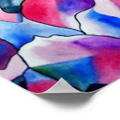 Rainbow Azalea Blume Original Aquarellmalerei Poster (Ecke)