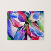 Rainbow Azalea Blume Original Aquarellmalerei Puzzle (Horizontal)