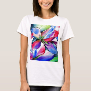Rainbow Azalea Blume Original Aquarellmalerei T-Shirt