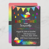 Rainbow Babies Twin Baby Shower Einladung (Vorne/Hinten)