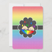 Rainbow Babies Twin Baby Shower Einladung (Rückseite)
