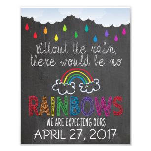Rainbow Baby Announcement Foto Prop Sign, 8 x 10