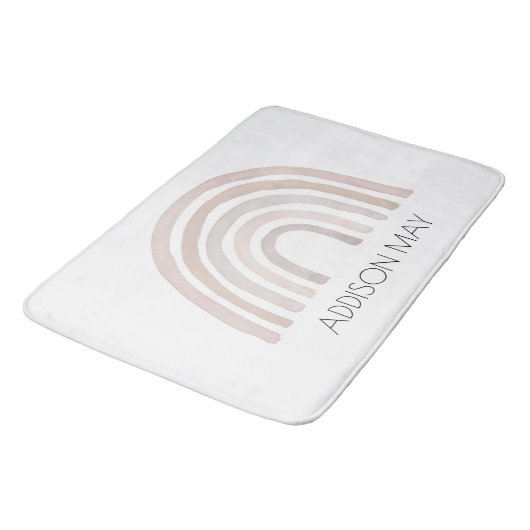 Rainbow Baby bathmat, boho name Badmatte für Kinde Badematte (Schrägansicht)