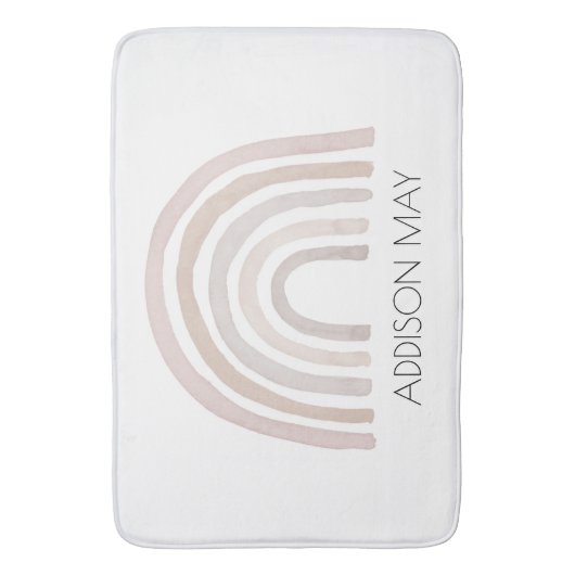 Rainbow Baby bathmat, boho name Badmatte für Kinde Badematte (Vorderseite Vertikal)
