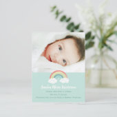 Rainbow Baby Birth Announcement Foto Postkarte (Stehend Vorderseite)