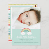 Rainbow Baby Birth Announcement Foto Postkarte (Vorne/Hinten)
