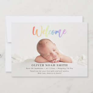 Rainbow Baby Birth Announcement Willkommen Ankündigung