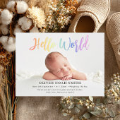 Rainbow Baby Birth Announction Hello World Ankündigung