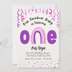 Rainbow Baby Birthday Einladung