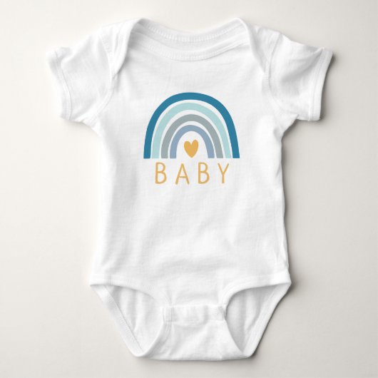 Rainbow Baby Boho Blue Strampler (Vorderseite)