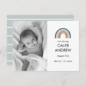Rainbow Baby Boy Birth Ankündigung (Vorne/Hinten)