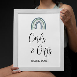 Rainbow Baby Boy Cards and Gifts Baby Shooting Sig Poster