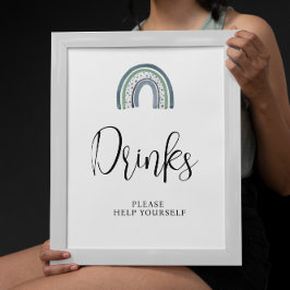 Rainbow Baby Boy Drinks Kinderdusche Schild