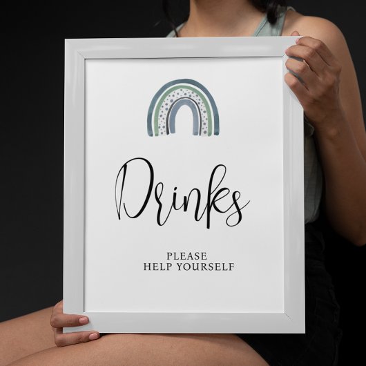 Rainbow Baby Boy Drinks Kinderdusche Schild