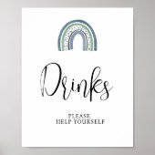 Rainbow Baby Boy Drinks Kinderdusche Schild (Vorne)