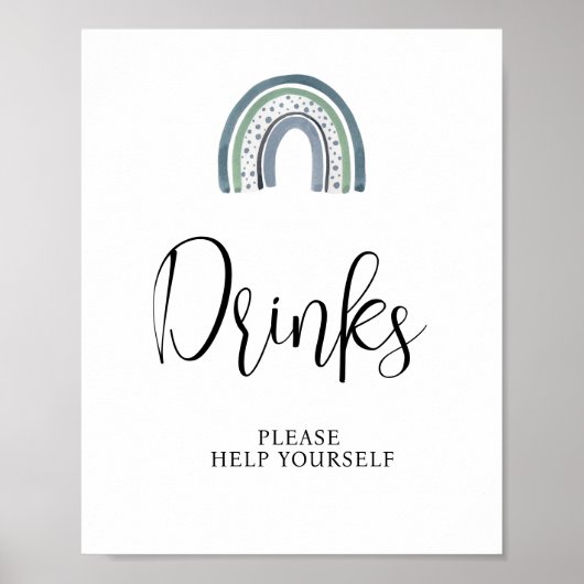 Rainbow Baby Boy Drinks Kinderdusche Schild (Vorne)