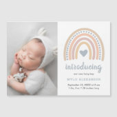 Rainbow Baby Boy Foto Birth Announcement Magnet (Vorderseite)