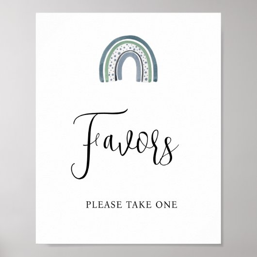 Rainbow Baby Boy Lieblings Baby Dusche Schild (Vorne)