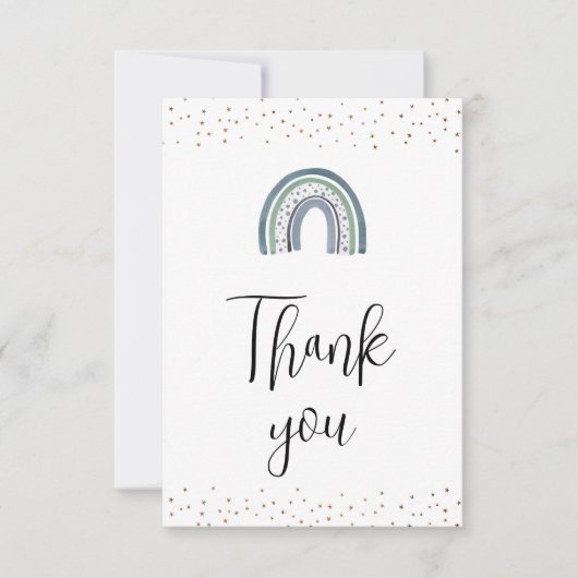 Rainbow Baby Boy Showdusche Danke Karte (Vorderseite)