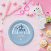 Rainbow Baby Boys Personalisiertes blaues Herz Pappteller (Party)