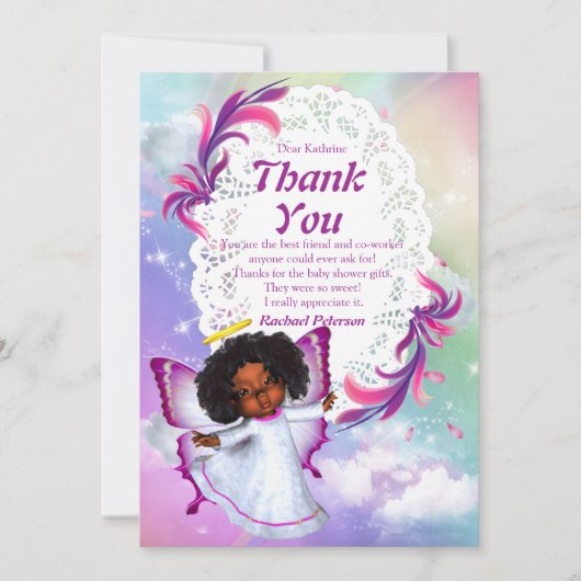 Rainbow Baby Butterfly Danke Karte (Vorderseite)
