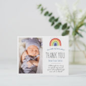 Rainbow Baby Danke Karte, Regenbogen danke Postkarte (Stehend Vorderseite)