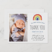 Rainbow Baby Danke Karte, Regenbogen danke Postkarte (Vorne/Hinten)