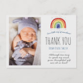 Rainbow Baby Danke Karte, Regenbogen danke Postkarte (Vorderseite)
