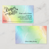 Rainbow Baby Diaper Raffle Ticket, Schwarzes Scrip Begleitkarte (Vorne/Hinten)