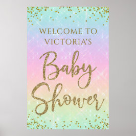 Rainbow Baby Dusche Begrüßungszeichen Poster
