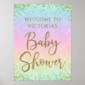 Rainbow Baby Dusche Begrüßungszeichen Poster (Vorne)