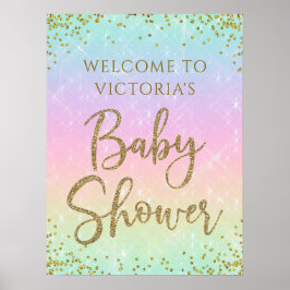 Rainbow Baby Dusche Begrüßungszeichen Poster