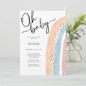 Rainbow Baby Dusche Einladung (Stehend Vorderseite)