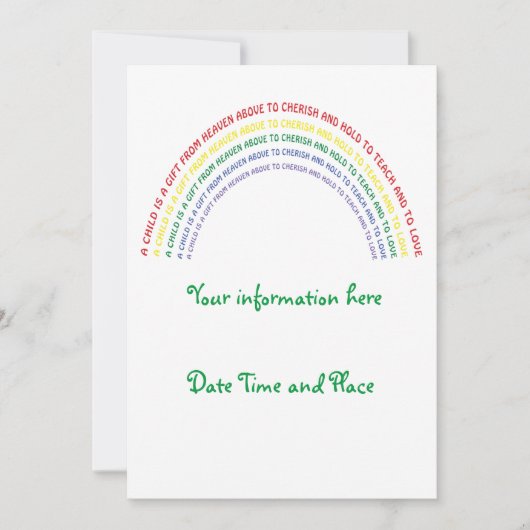 Rainbow Baby Dusche Einladung (Vorderseite)