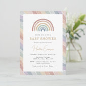 Rainbow Baby Dusche Einladung (Stehend Vorderseite)