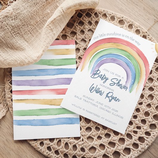 Rainbow Baby Dusche Einladung | Geschlecht