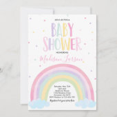 Rainbow Baby Dusche Einladung Pastel Rainbow Baby (Vorderseite)