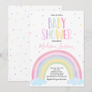 Rainbow Baby Dusche Einladung Pastel Rainbow Baby