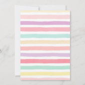 Rainbow Baby Dusche Einladungskarten Pastellfarben (Rückseite)