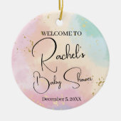 Rainbow Baby Dusche farbenfrohe Wasserfarbe Custom Keramik Ornament (Vorne)