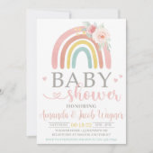 Rainbow Baby Dusche, Gender Neutral Baby Dusche Einladung (Vorderseite)
