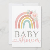 Rainbow Baby Dusche, Gender Neutral Baby Dusche Einladung (Rückseite)