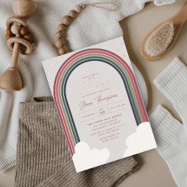 Rainbow Baby Dusche Geruchte Farben Girl Rose Folieneinladung