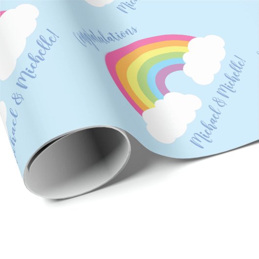 Rainbow Baby Dusche Geschenkpapier (Rolleneckpunkt)