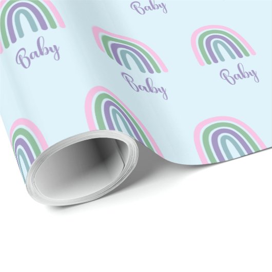 Rainbow Baby Dusche Geschenkpapier (Rolleneckpunkt)