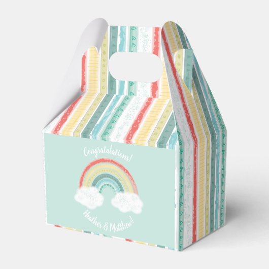 Rainbow Baby Dusche Geschenkschachtel (Rückseite)