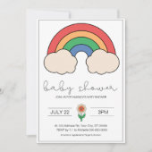 Rainbow-Baby-Dusche, geschlechtsneutral Einladung (Vorderseite)